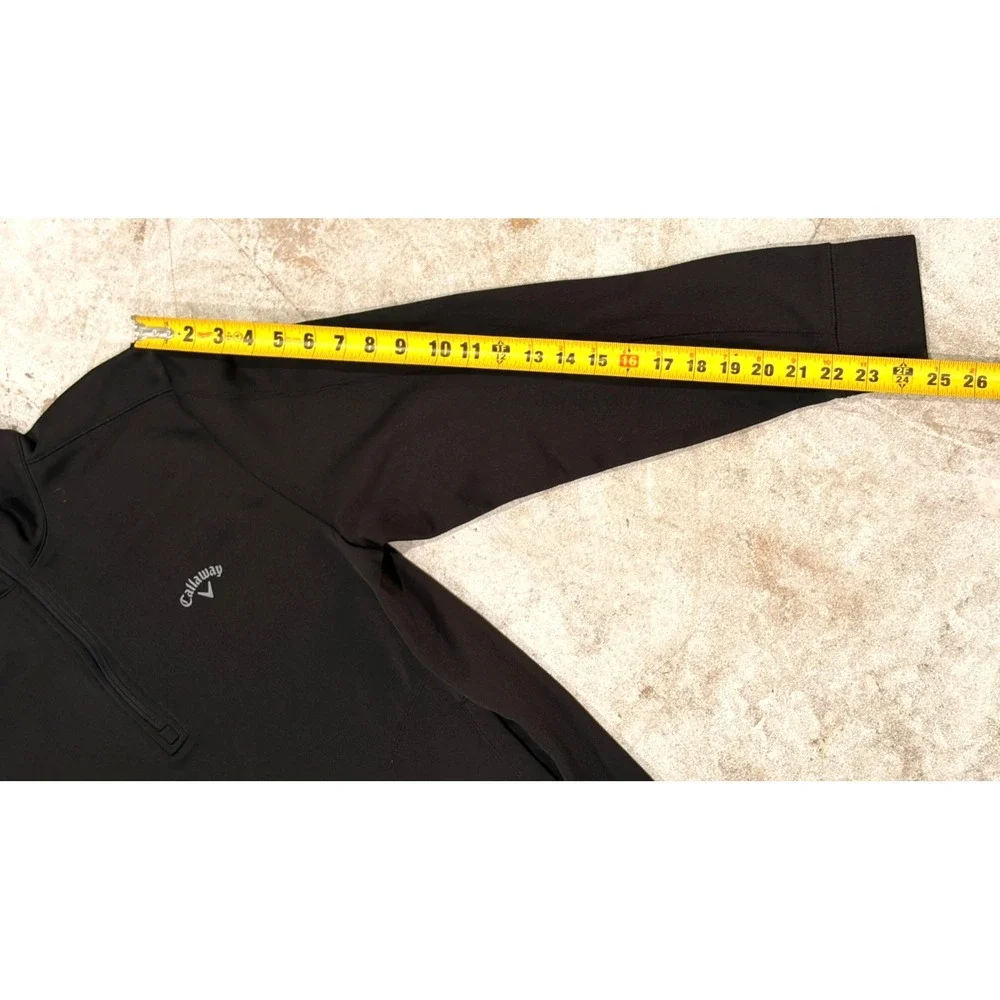 Callaway Golf Pullover Jacket Men's Large Black 1/4 Zip Performance Fleece Lined